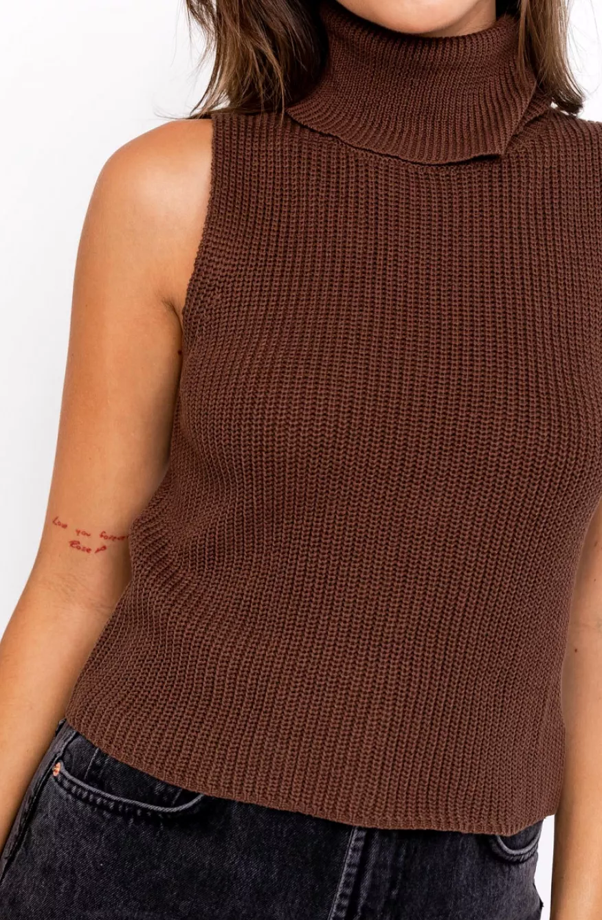 Kensy Knit Turtleneck - Brown