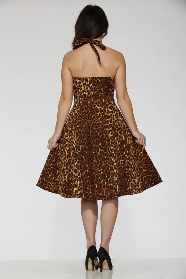 Leopard Halter Dress