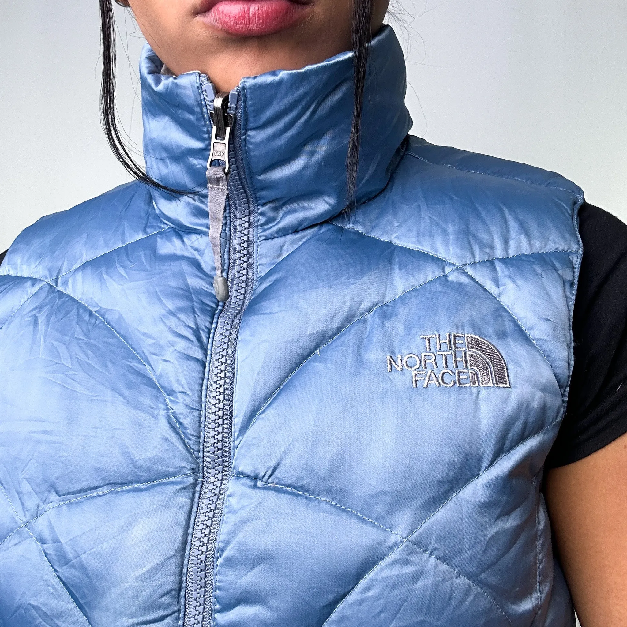 Light Blue 90s The North Face 550 Series Puffer Jacket Coat Gilet (XS)