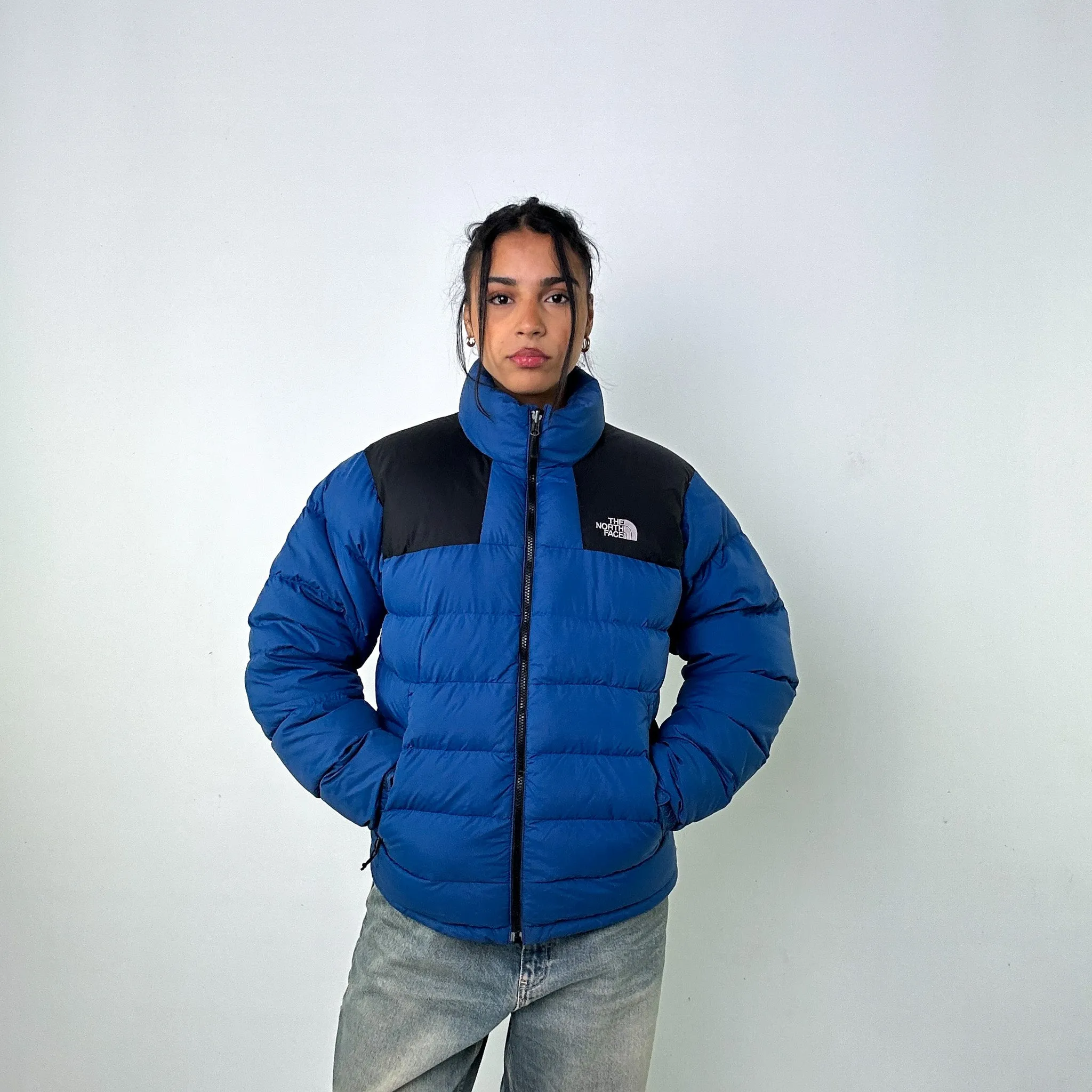 Light Blue 90s The North Face 700 Series Puffer Jacket Coat (M)