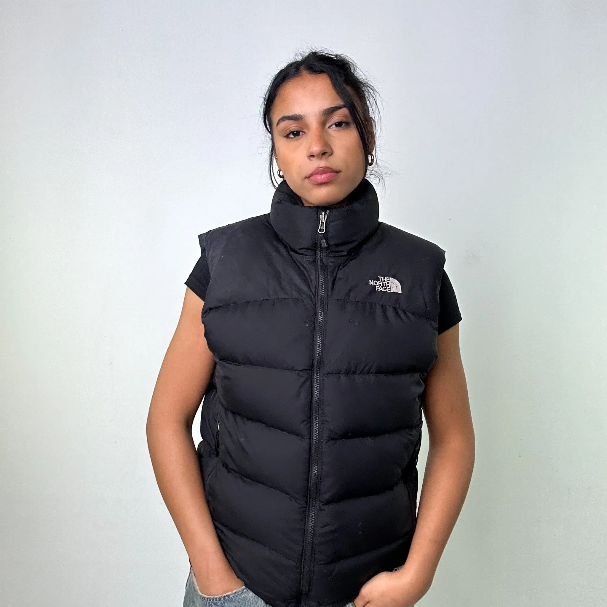 Light Blue y2ks The North Face 600 Series Puffer Jacket Coat Gilet (S)