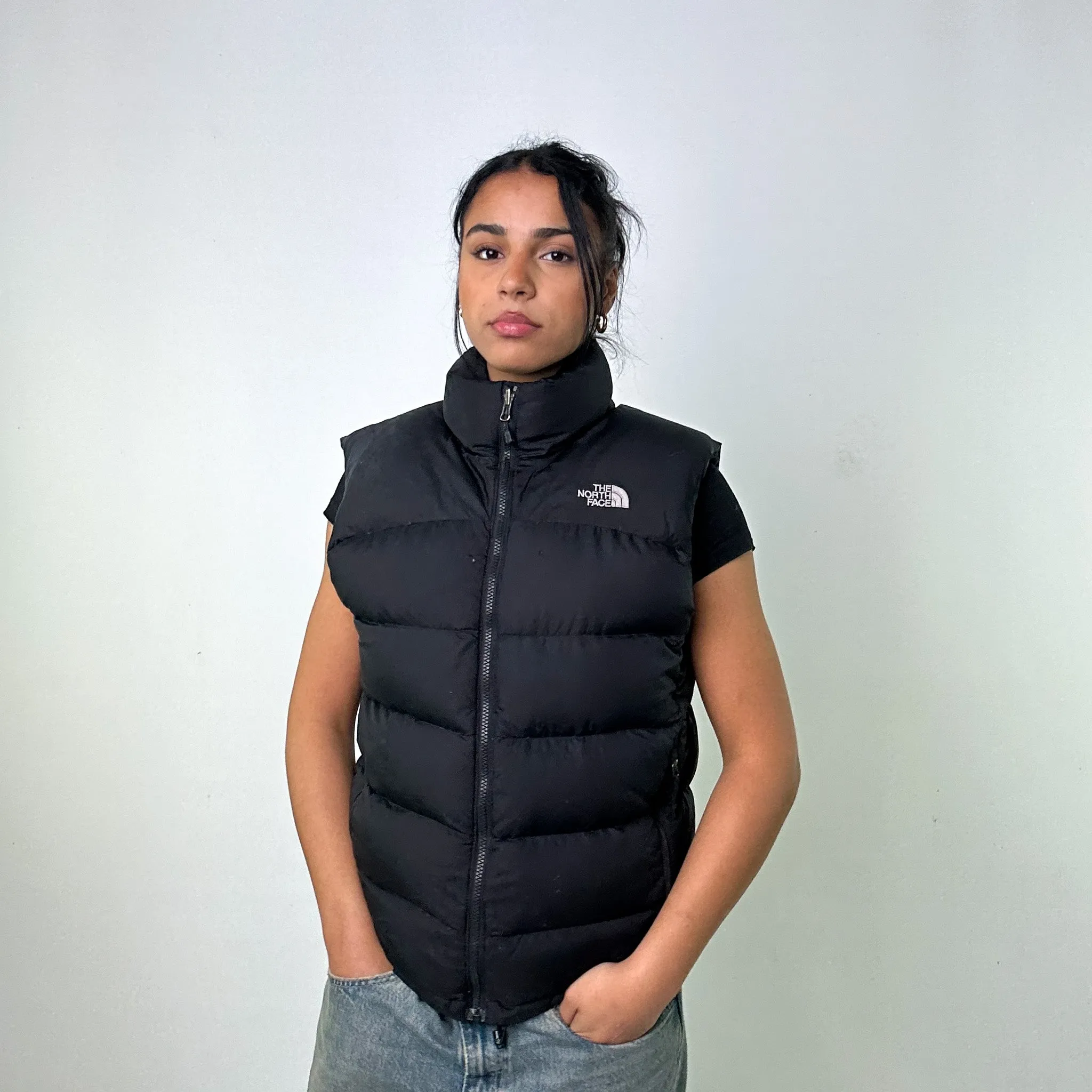 Light Blue y2ks The North Face 600 Series Puffer Jacket Coat Gilet (S)