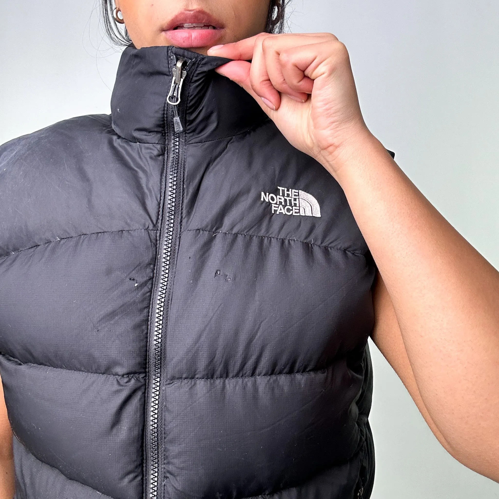 Light Blue y2ks The North Face 600 Series Puffer Jacket Coat Gilet (S)