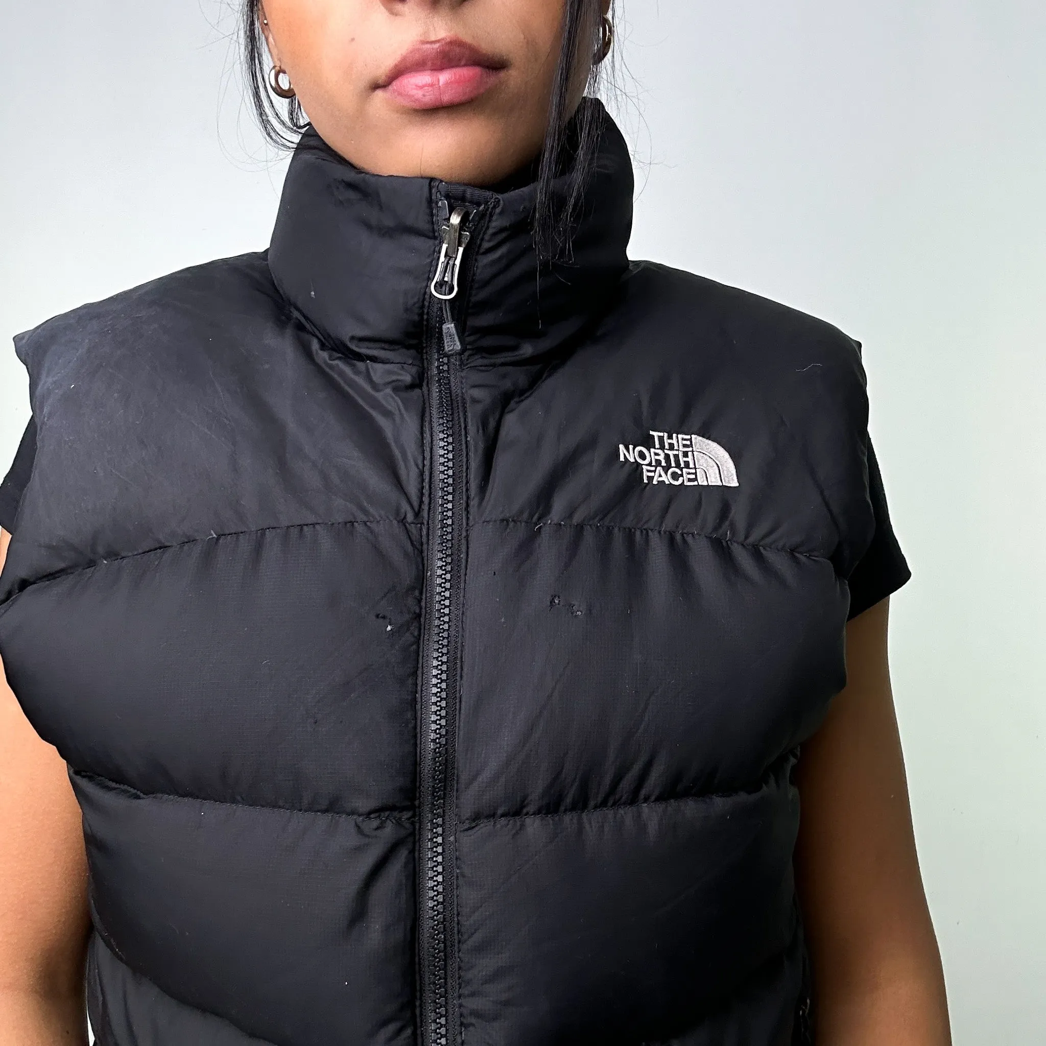 Light Blue y2ks The North Face 600 Series Puffer Jacket Coat Gilet (S)