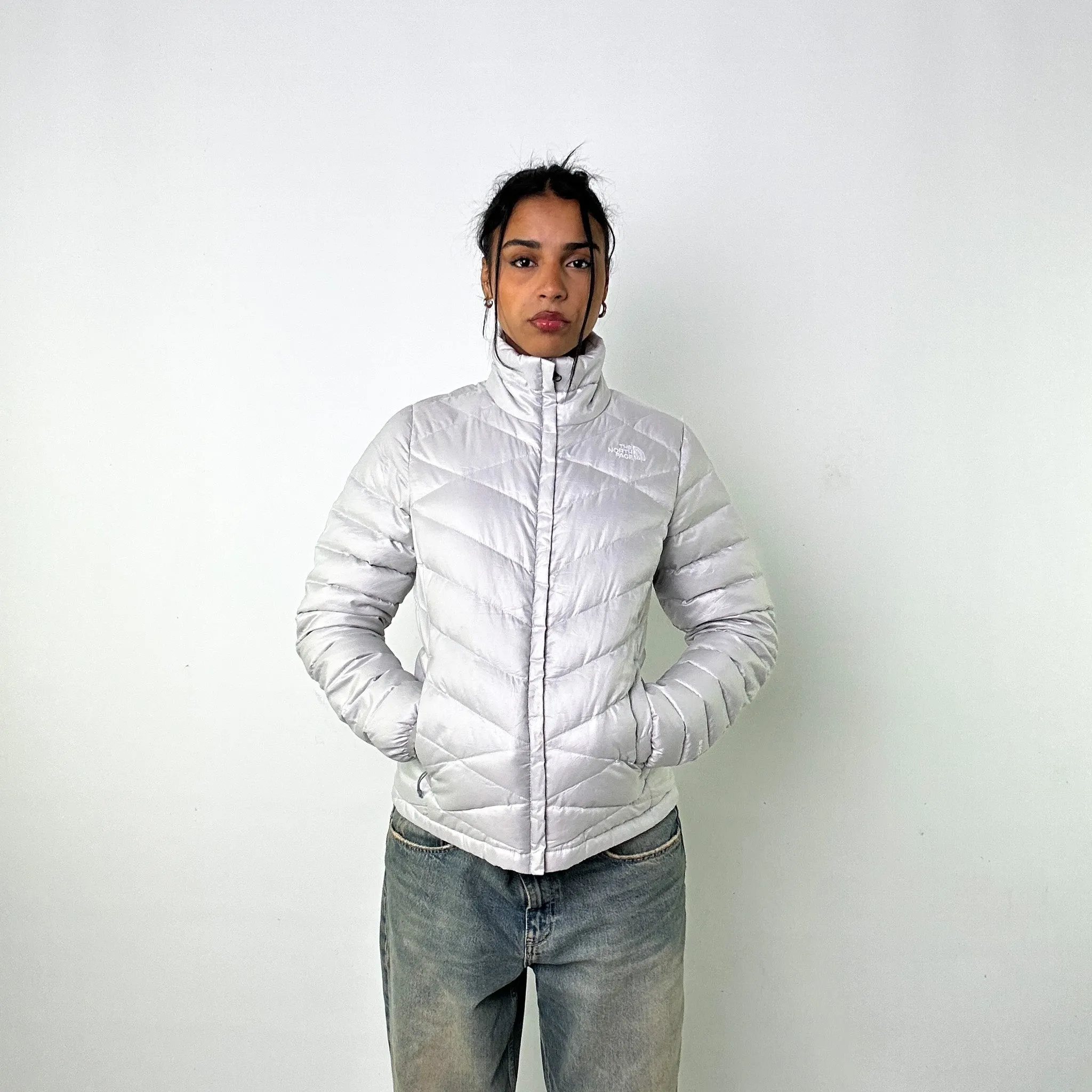 Light Grey 90s The North Face 550 Series Puffer Jacket Coat (M)