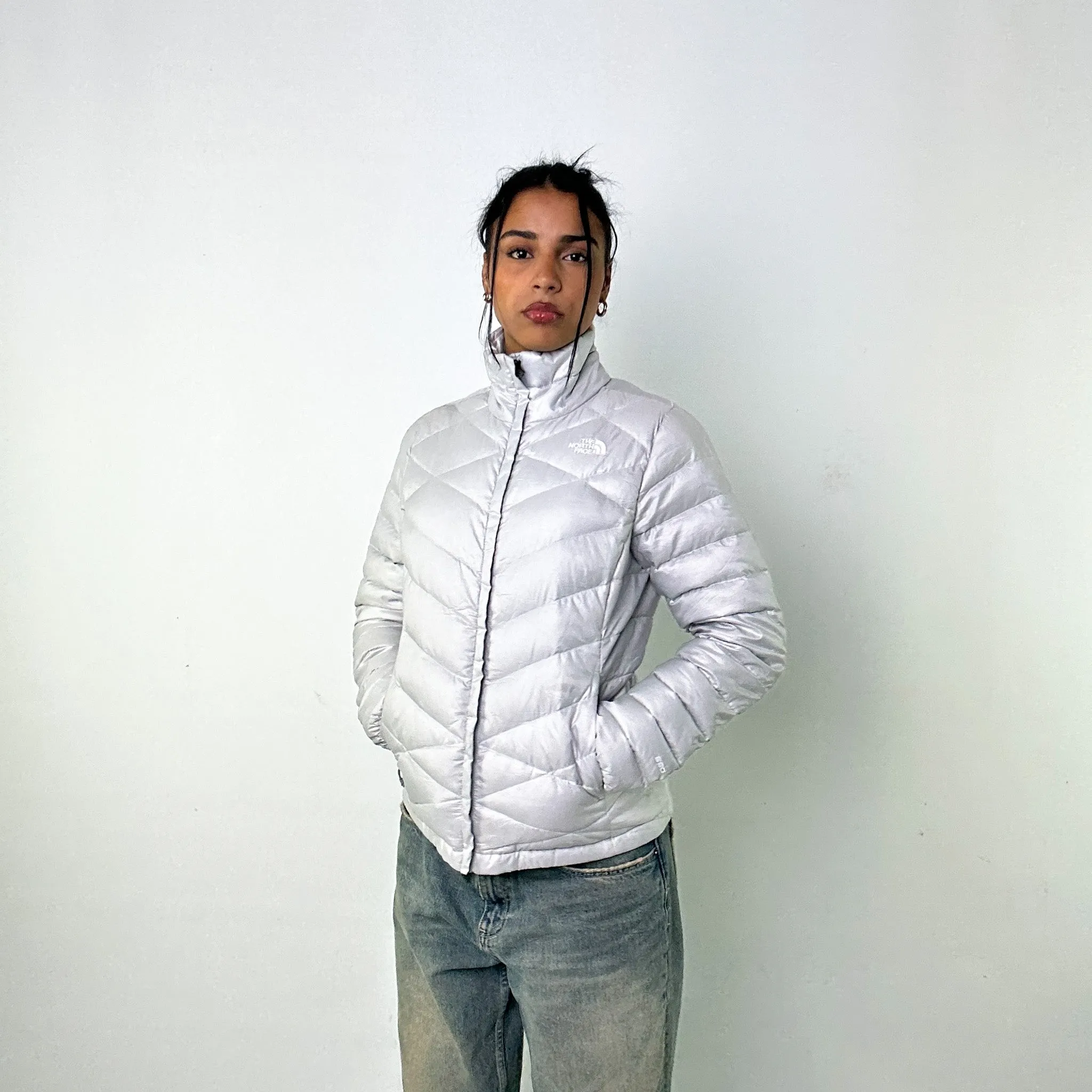 Light Grey 90s The North Face 550 Series Puffer Jacket Coat (M)