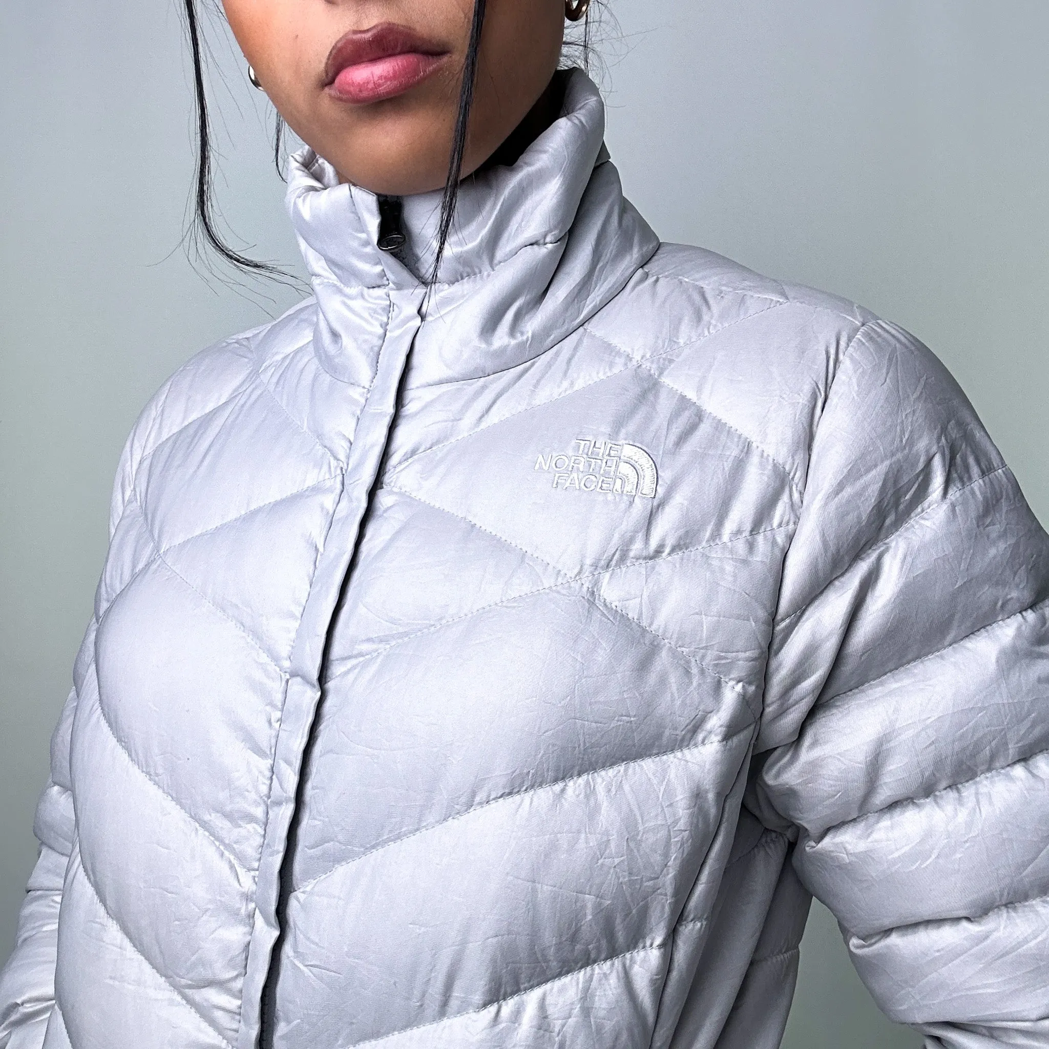 Light Grey 90s The North Face 550 Series Puffer Jacket Coat (M)