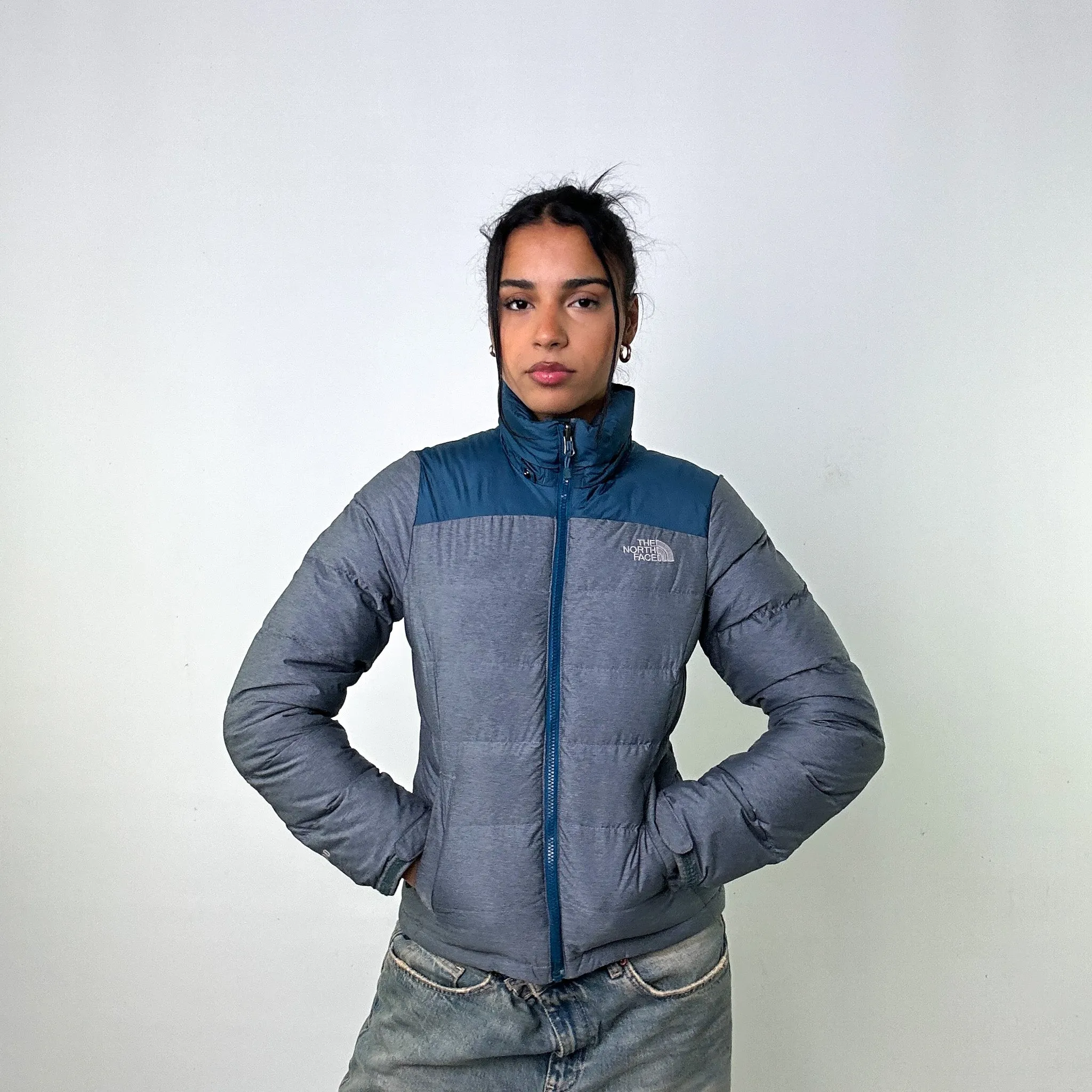 Light Grey 90s The North Face 700 Series Puffer Jacket Coat (S)