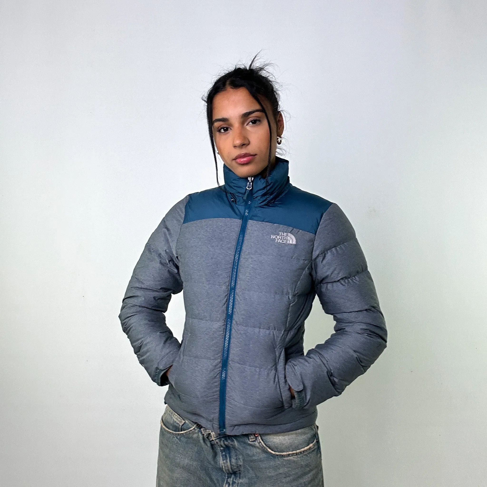 Light Grey 90s The North Face 700 Series Puffer Jacket Coat (S)