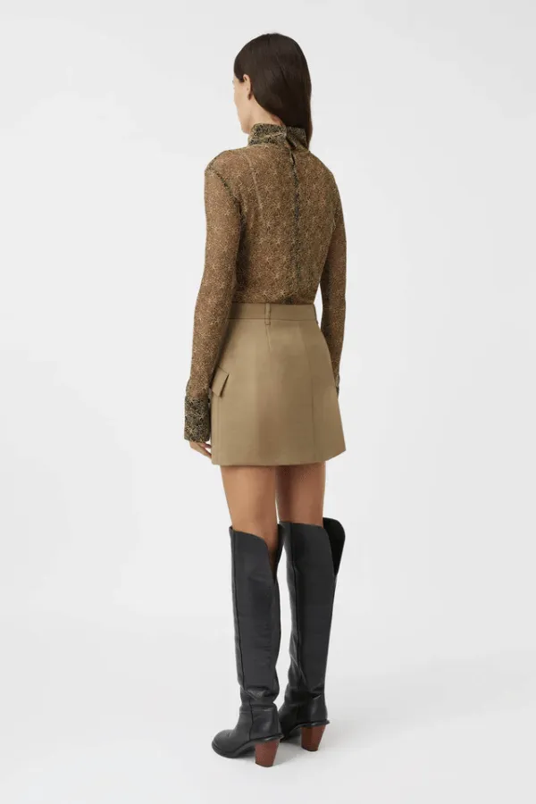 Madero Peplum Mini Skirt Khaki