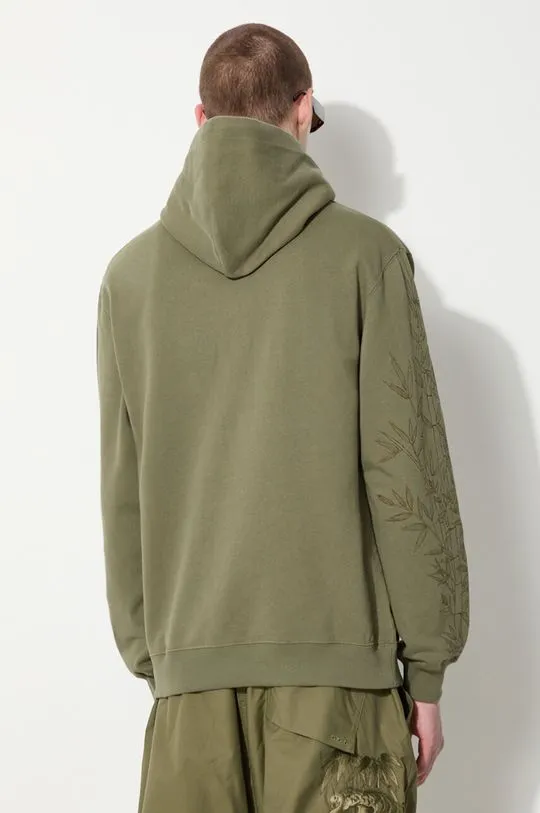 Maharishi cotton sweatshirt Dragon Bamboo Hooded Sweat men's green color hooded 5075.OLIVE