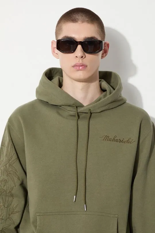 Maharishi cotton sweatshirt Dragon Bamboo Hooded Sweat men's green color hooded 5075.OLIVE