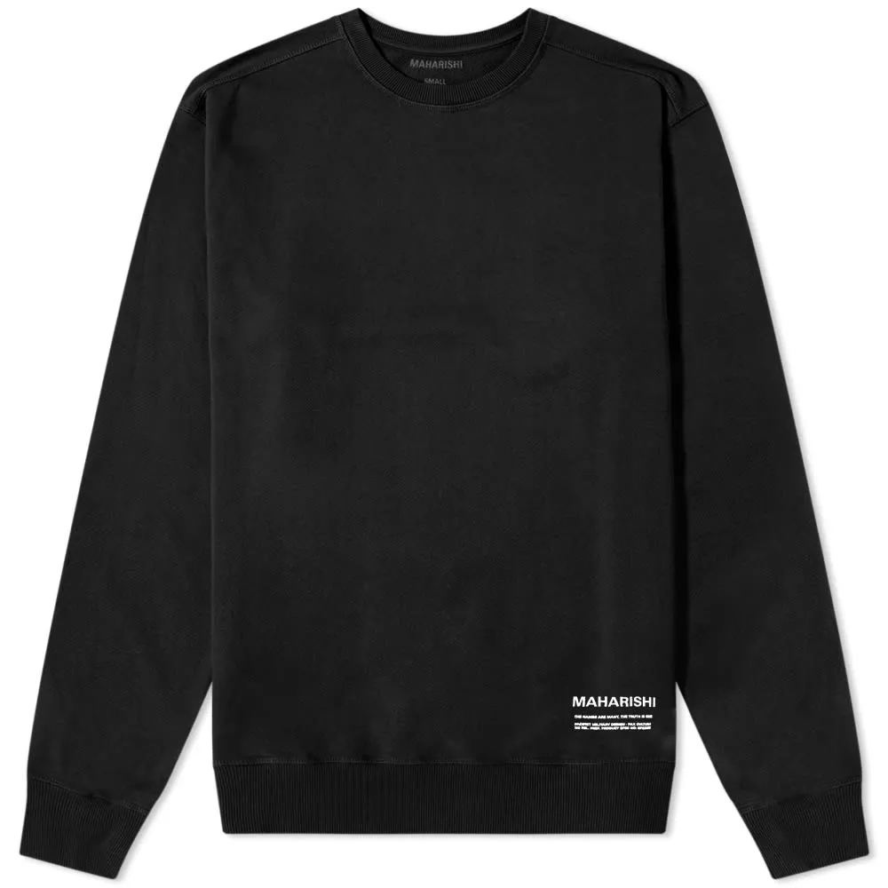 Maharishi Miltype Two Way Face Print Crew SweatBlack