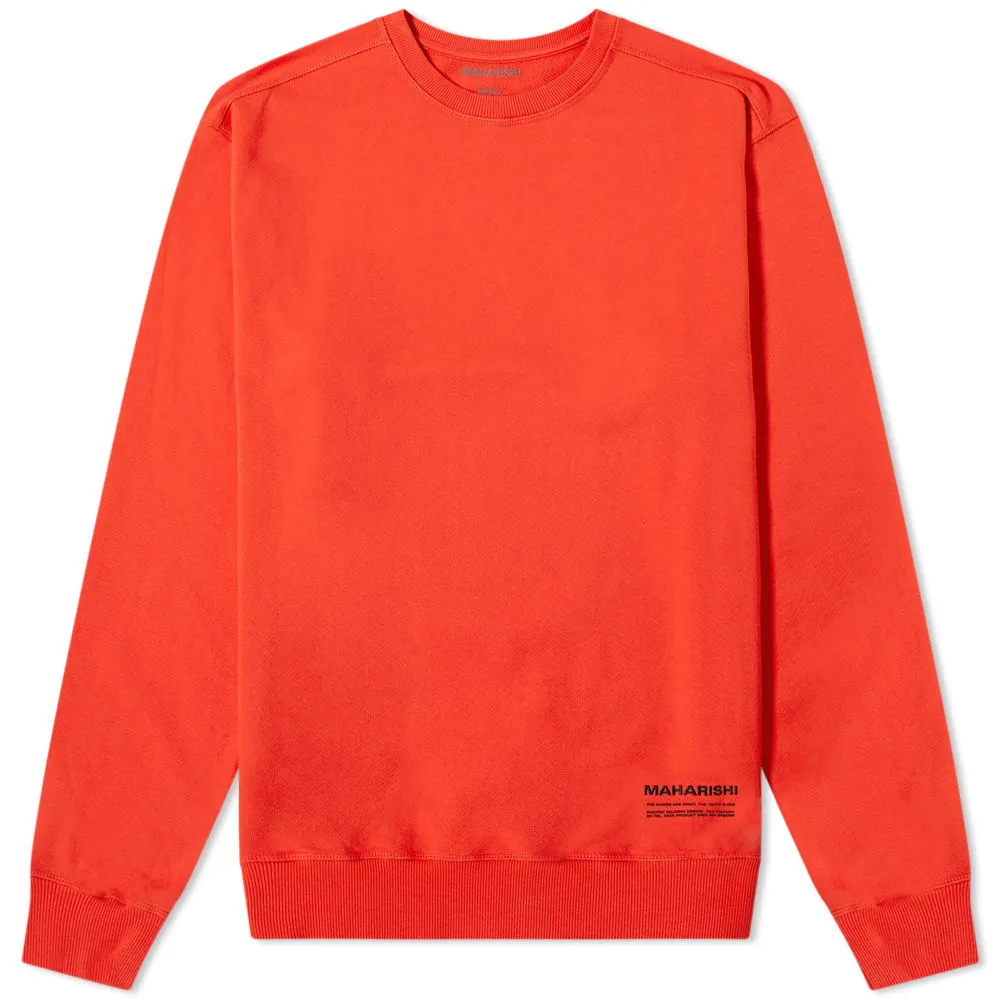 Maharishi Miltype Two Way Face Print Crew SweatFlare Red