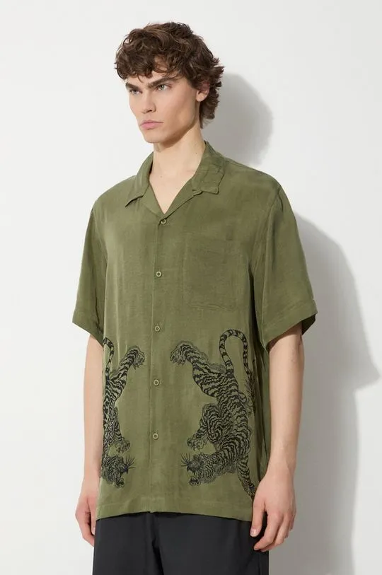 Maharishi shirt Take Tora men's green color 5100.OLIVE