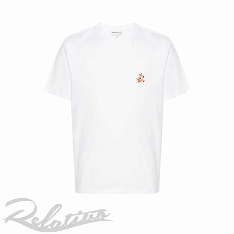 MAISON KITSUNE  |Crew Neck Street Style Cotton Short Sleeves Logo Designers