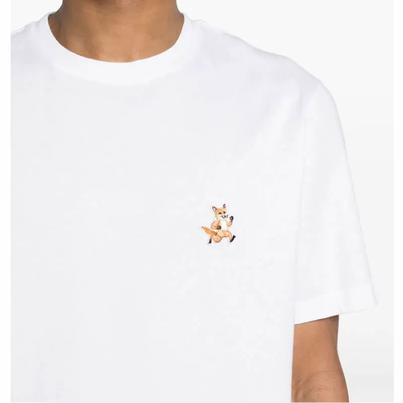 MAISON KITSUNE  |Crew Neck Street Style Cotton Short Sleeves Logo Designers