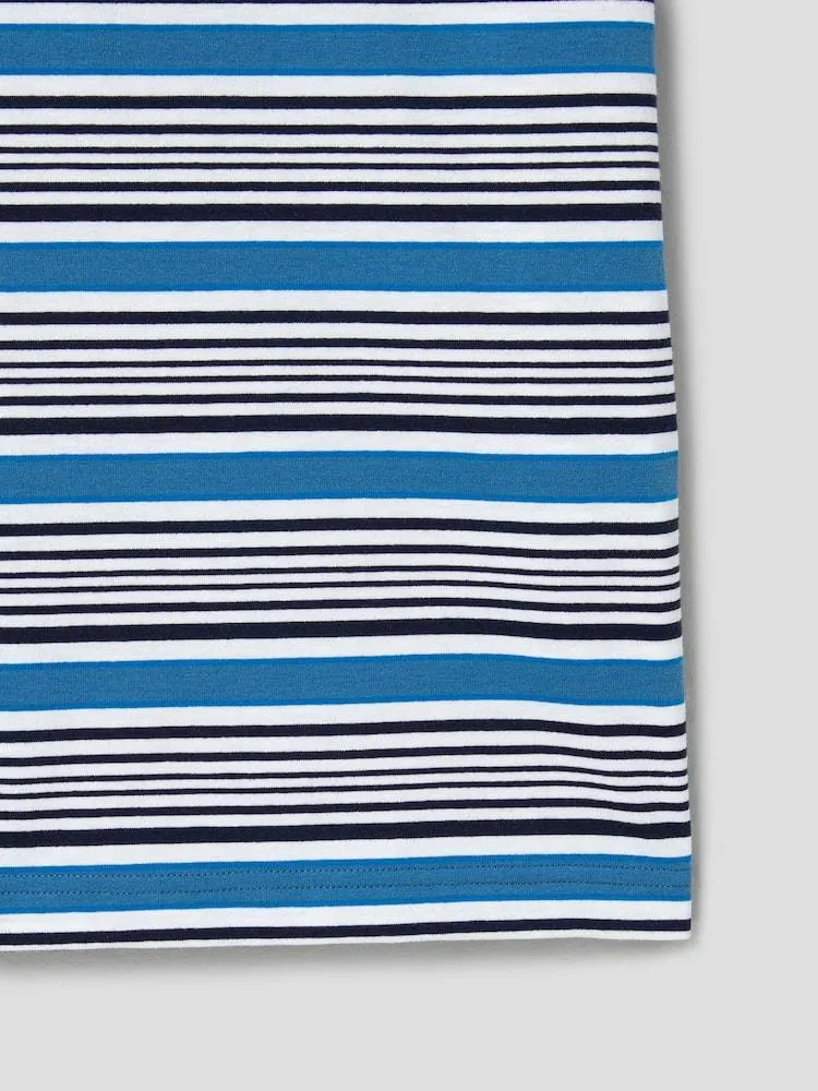 MAISON KITSUNE  |Crew Neck Stripes Unisex Blended Fabrics Street Style Cotton