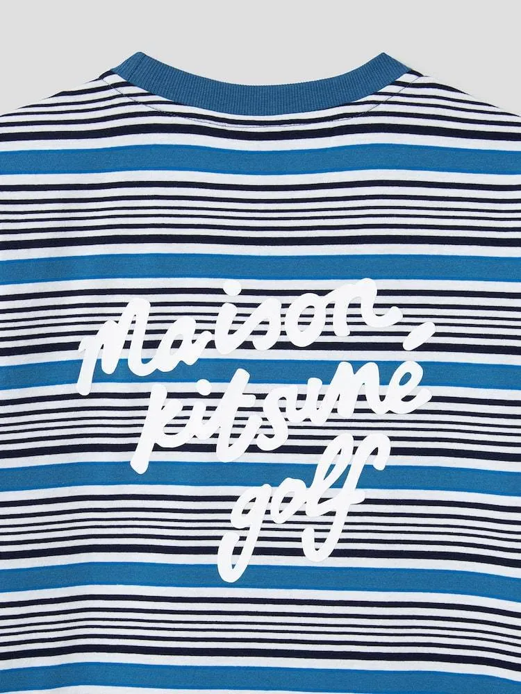 MAISON KITSUNE  |Crew Neck Stripes Unisex Blended Fabrics Street Style Cotton