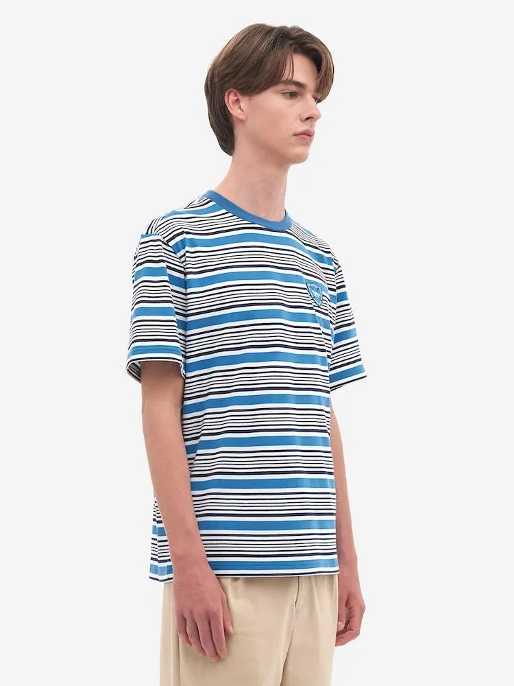 MAISON KITSUNE  |Crew Neck Stripes Unisex Blended Fabrics Street Style Cotton