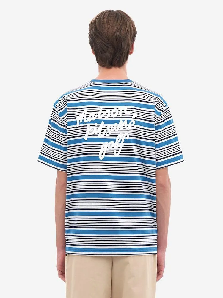 MAISON KITSUNE  |Crew Neck Stripes Unisex Blended Fabrics Street Style Cotton