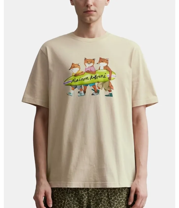 MAISON KITSUNE  |Crew Neck Unisex Plain Cotton Short Sleeves Logo Designers