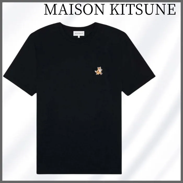 MAISON KITSUNE  |Crew Neck Unisex Street Style Plain Other Animal Patterns