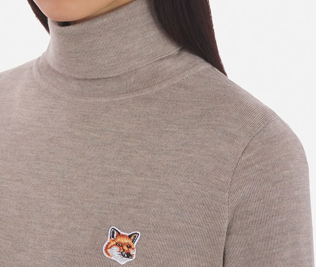 MAISON KITSUNE  |Long Sleeves Plain Logo V-neck & Crew neck