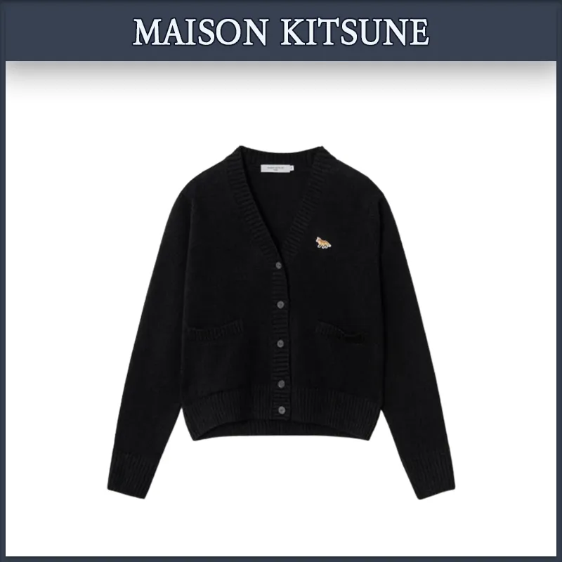 MAISON KITSUNE  |Street Style Logo Cardigans