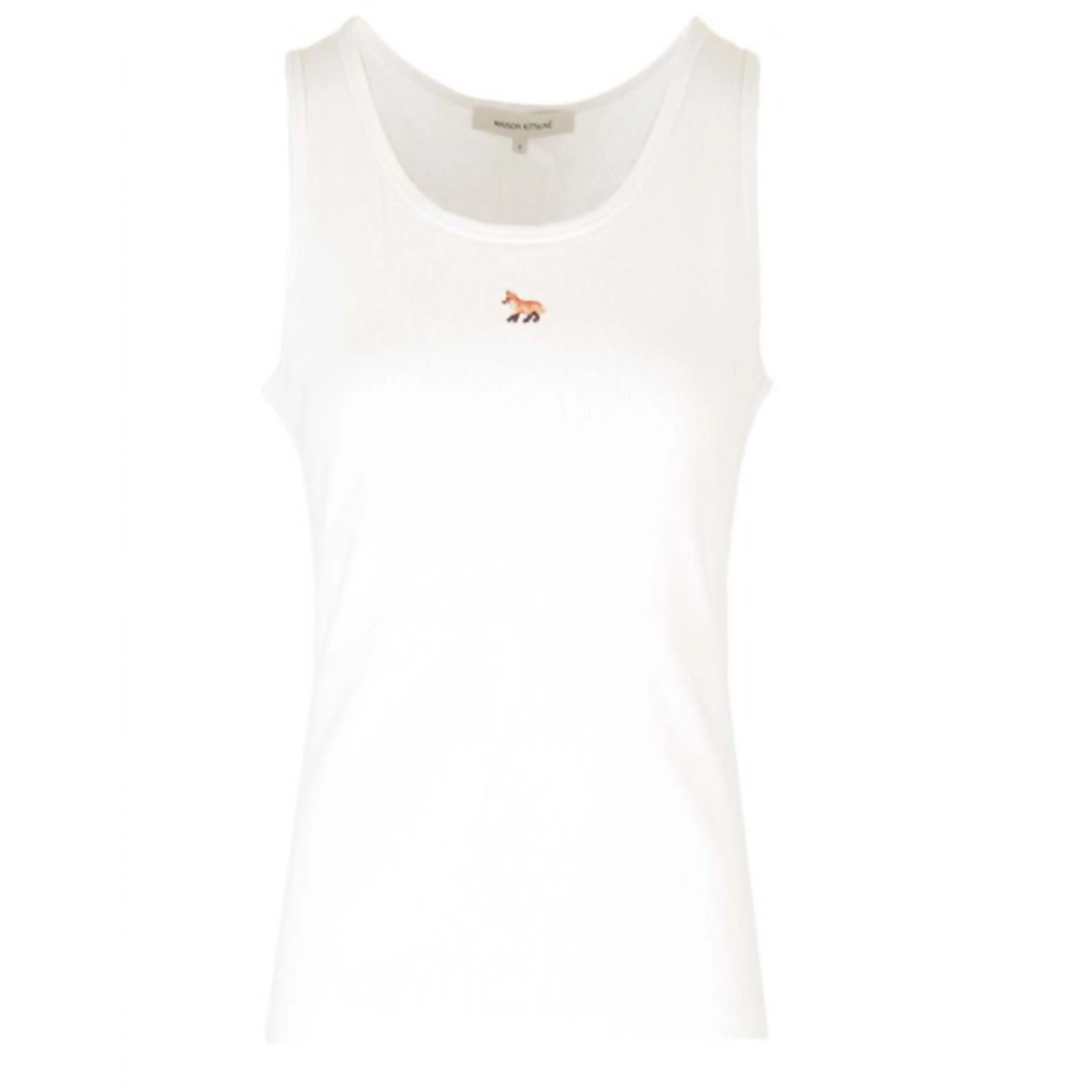 MAISON KITSUNE  |U-Neck Plain Cotton Logo Tanks & Camisoles