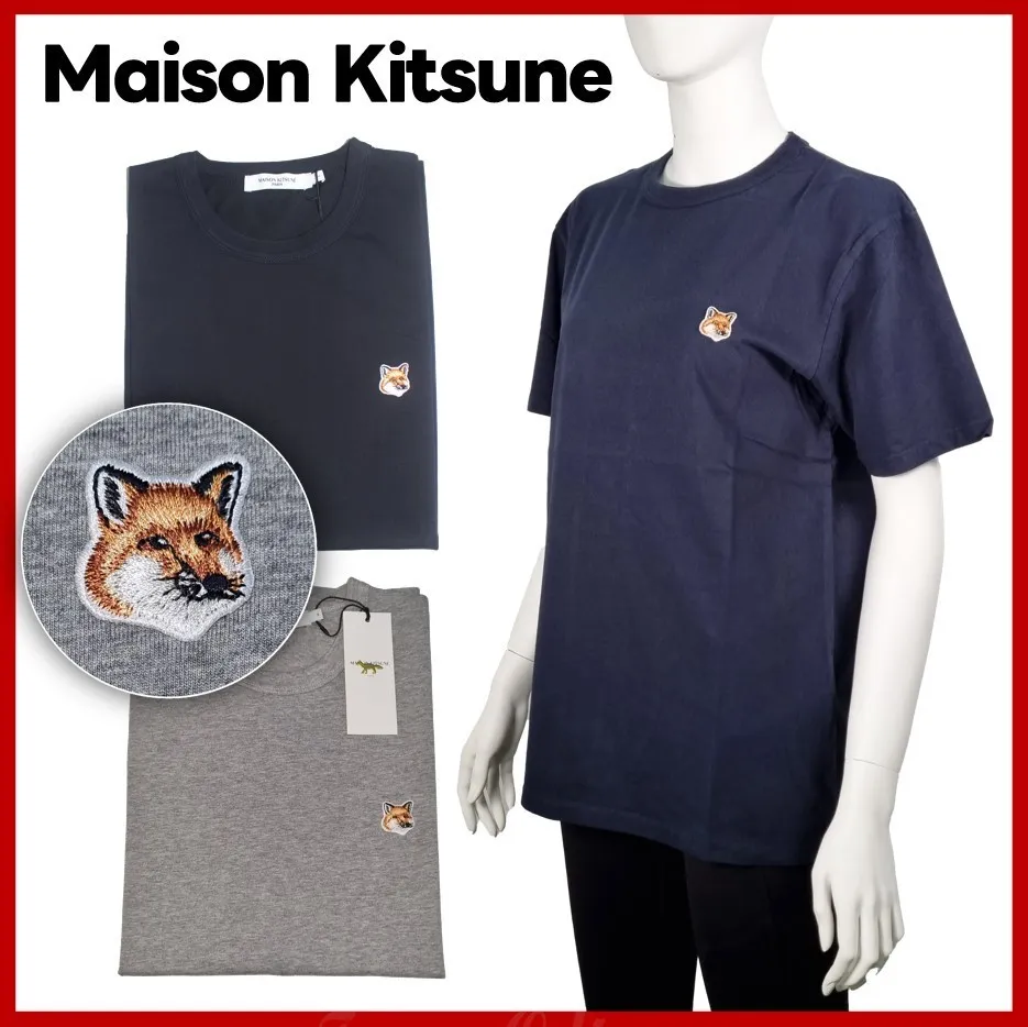 MAISON KITSUNE  |Unisex Street Style Cotton Short Sleeves Logo Designers