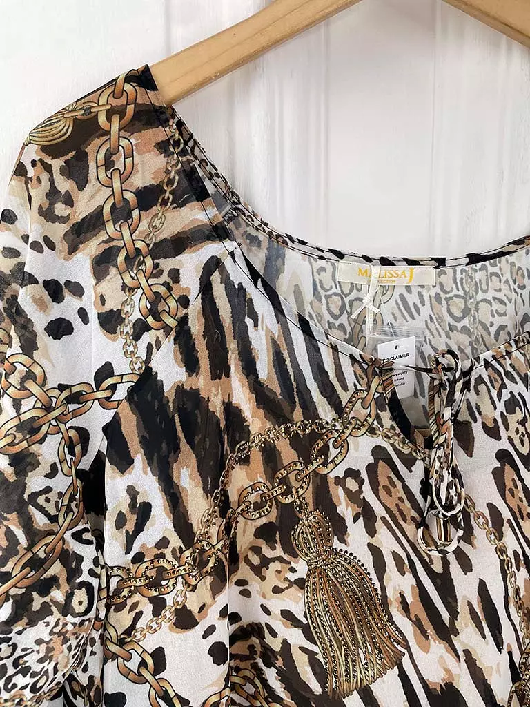 Malissa J Animal Print Kaftan Tunic - Natural