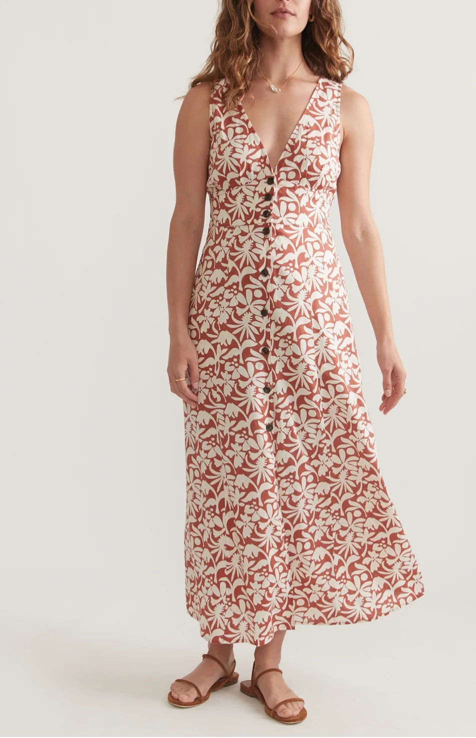 MARINE LAYER CAMILA PRINTED MAXI DRESS