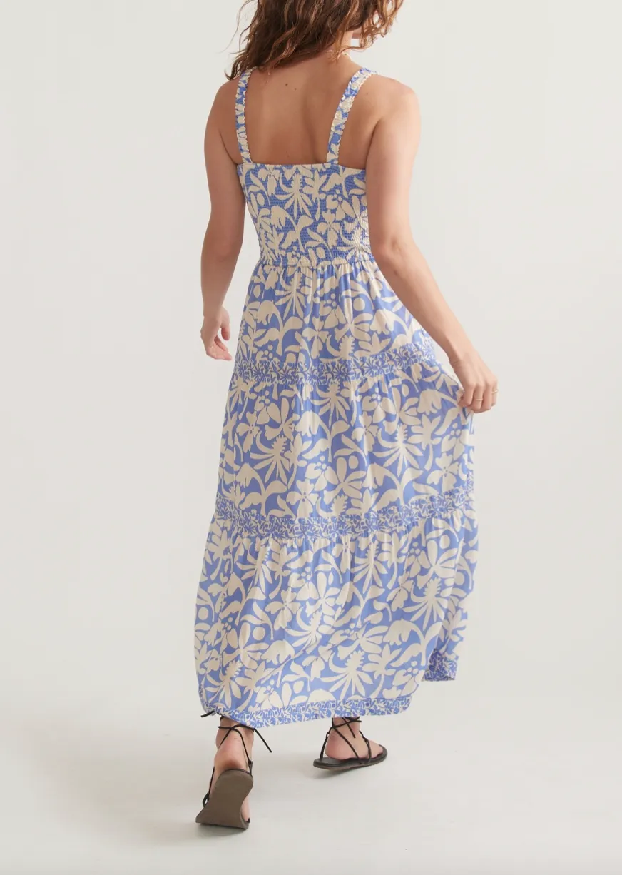 MARINE LAYER SELENE PRINT MIXING MAXI DRESS