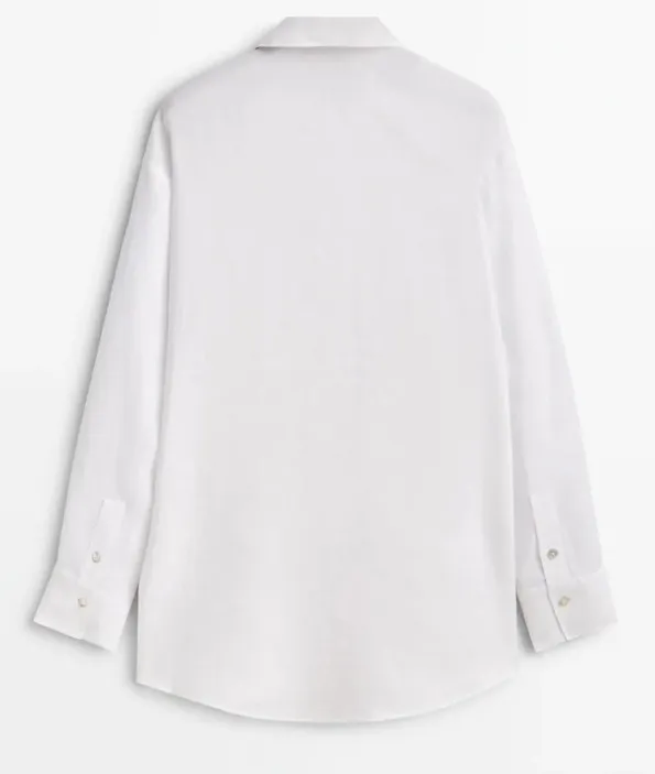 Massimo Dutti  |Casual Style Linen Long Sleeves Plain Elegant Style