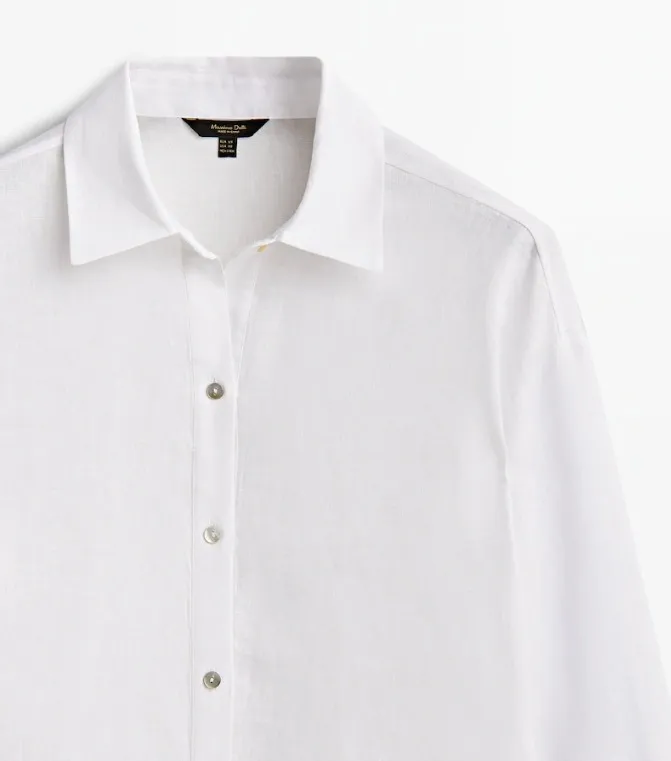 Massimo Dutti  |Casual Style Linen Long Sleeves Plain Elegant Style