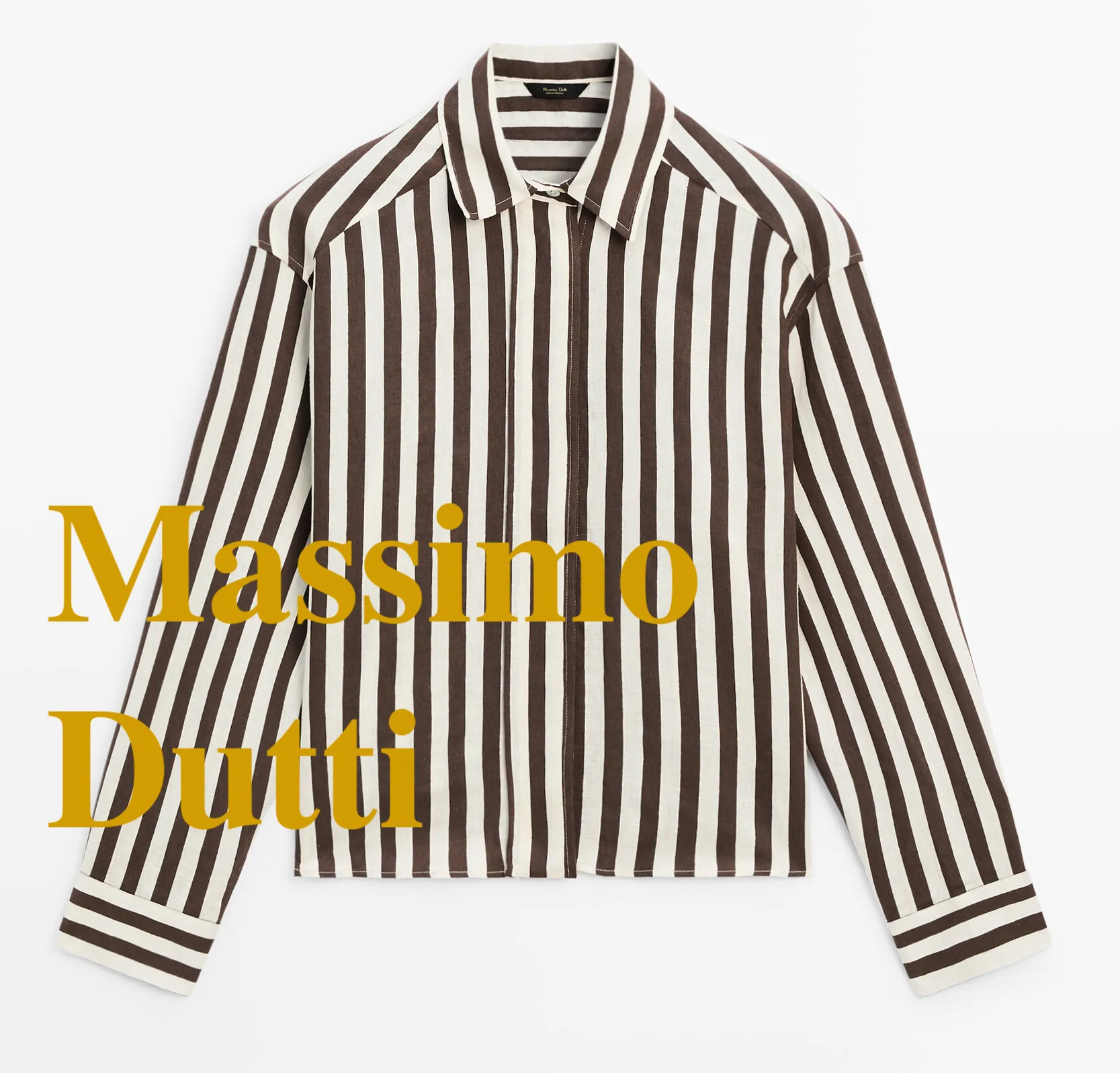 Massimo Dutti  |Stripes Casual Style Linen Elegant Style Formal Style