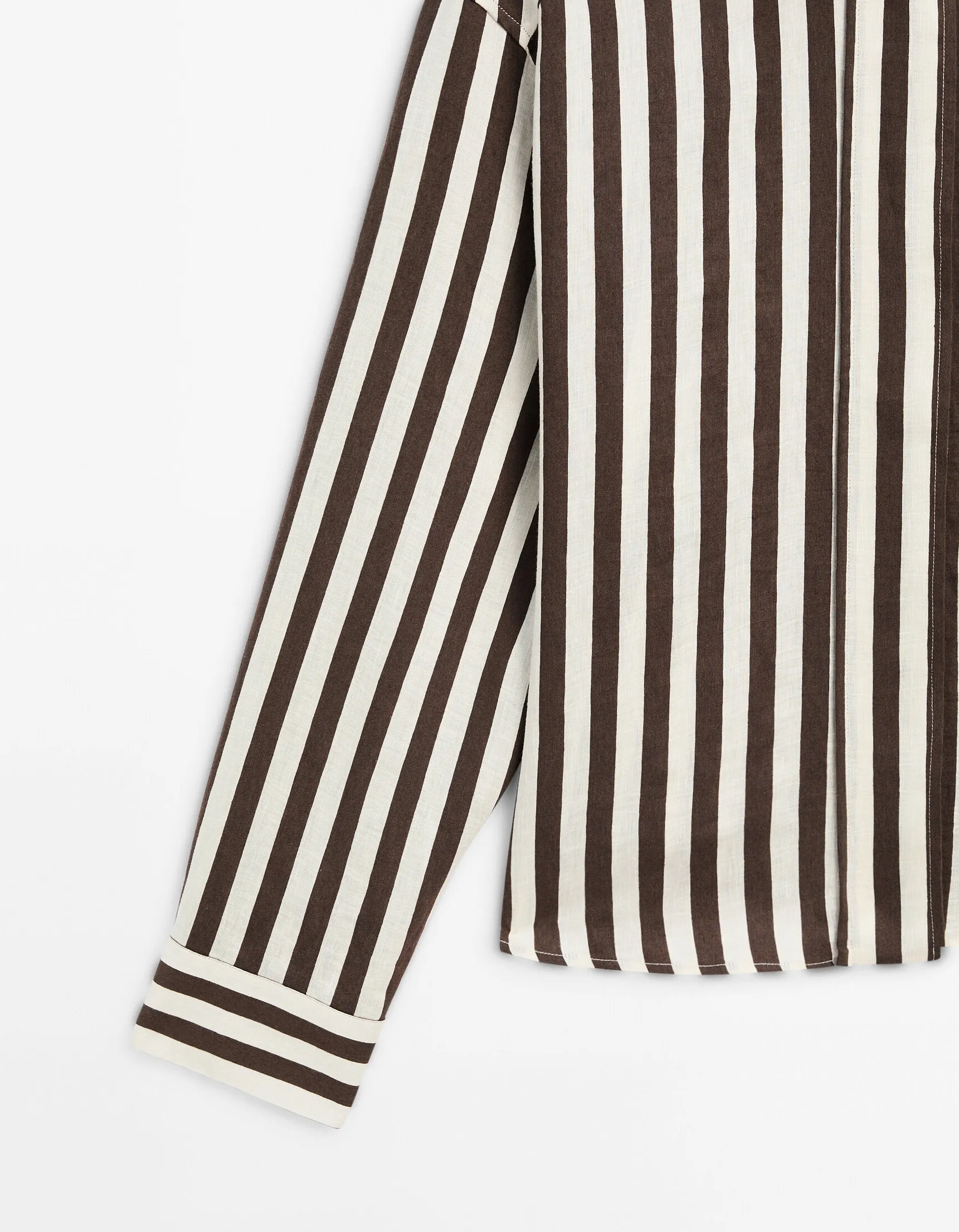 Massimo Dutti  |Stripes Casual Style Linen Elegant Style Formal Style