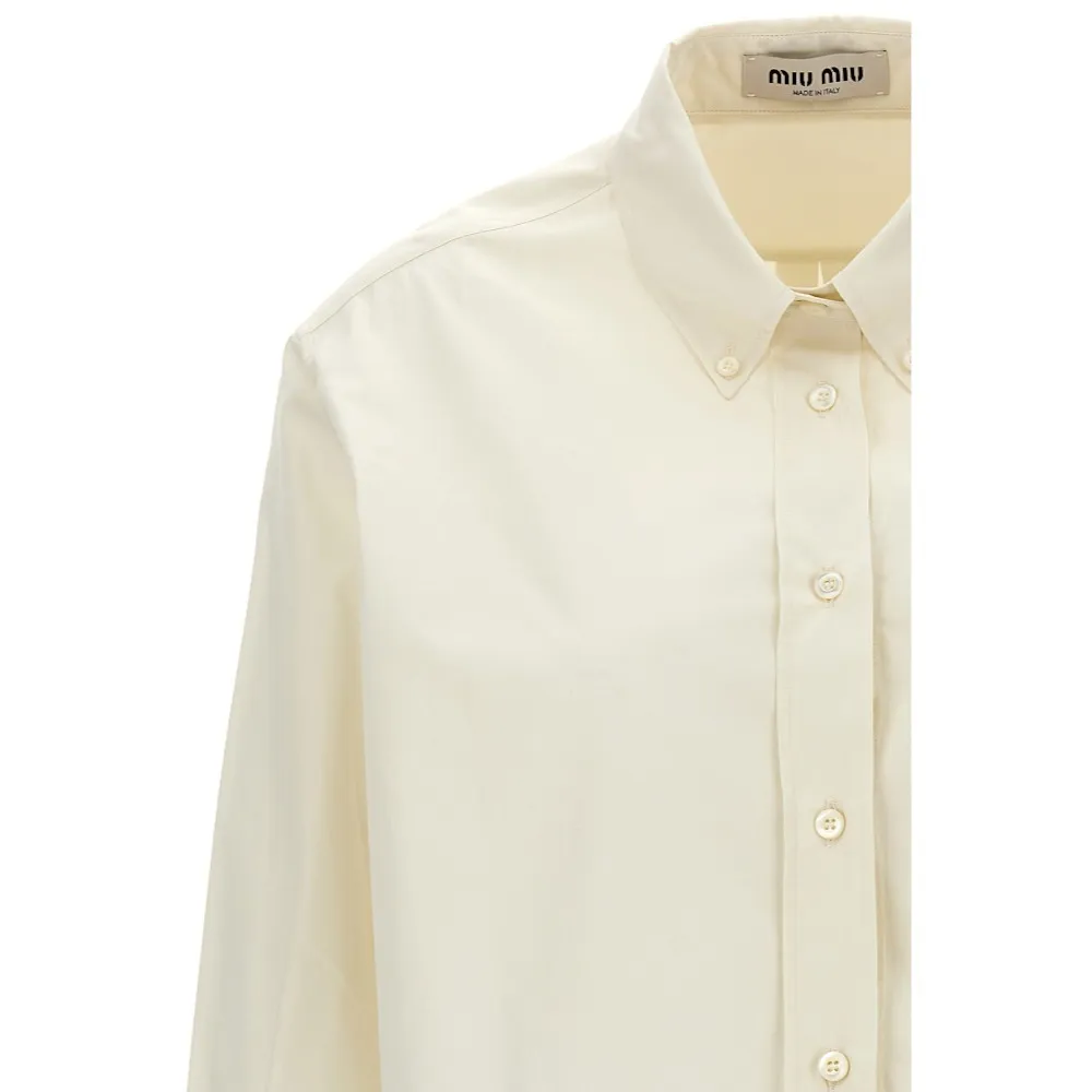 MiuMiu  |Casual Style Long Sleeves Plain Cotton Shirts & Blouses