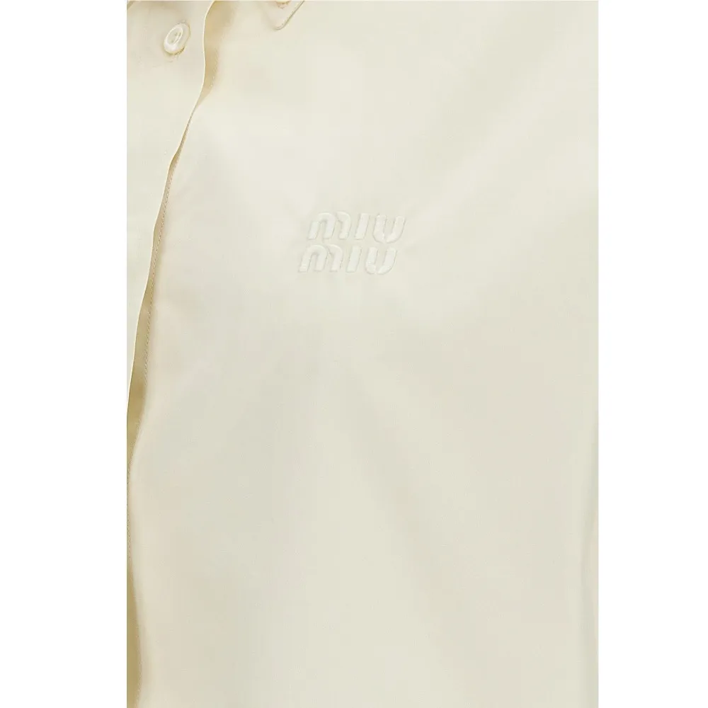 MiuMiu  |Casual Style Long Sleeves Plain Cotton Shirts & Blouses