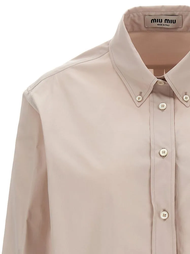 MiuMiu  |Casual Style Long Sleeves Plain Cotton Shirts & Blouses