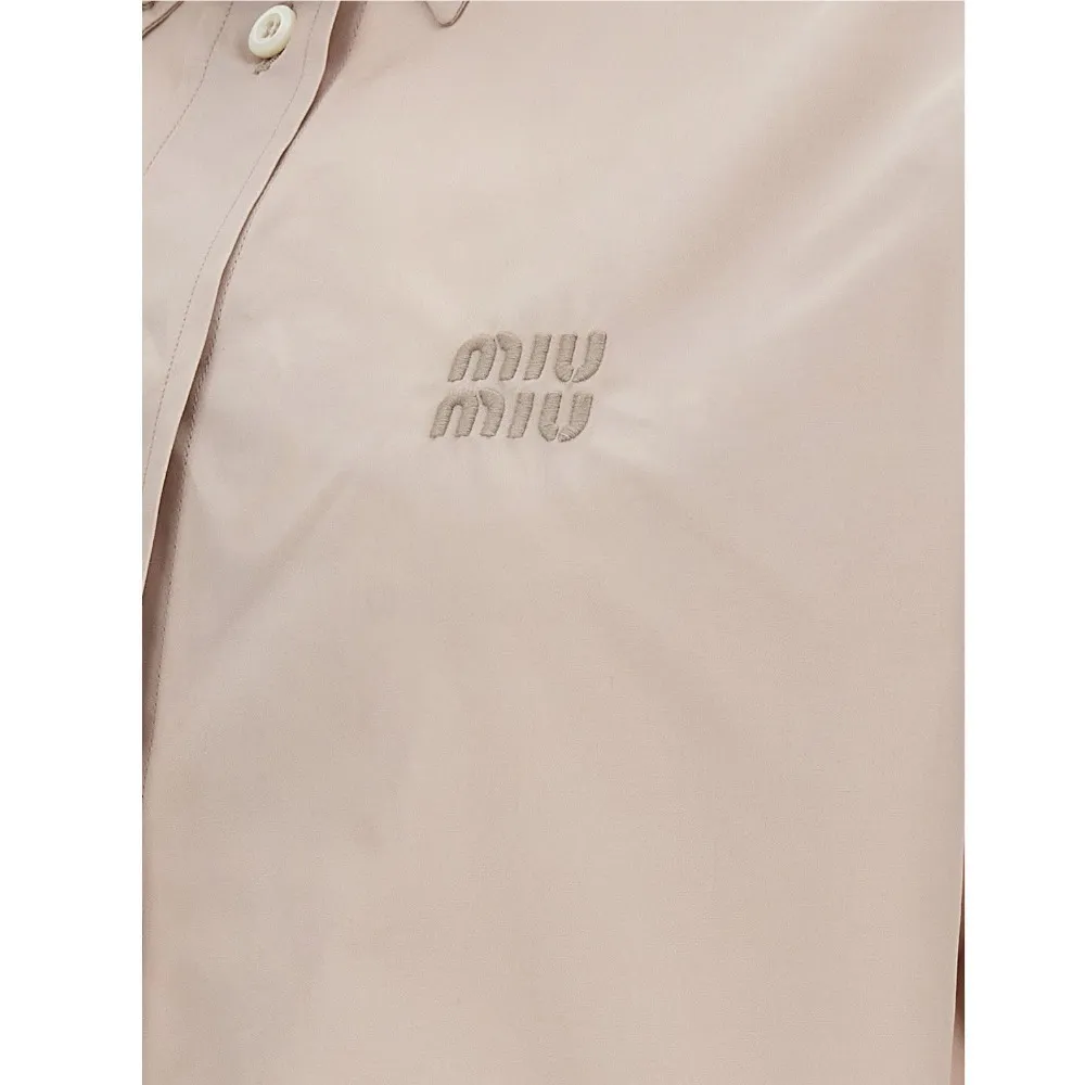 MiuMiu  |Casual Style Long Sleeves Plain Cotton Shirts & Blouses