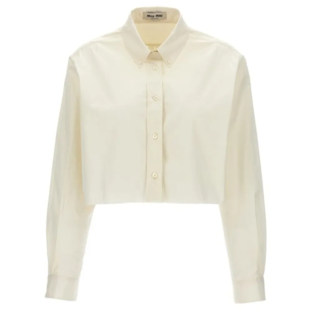 MiuMiu  |Casual Style Long Sleeves Plain Cotton Shirts & Blouses