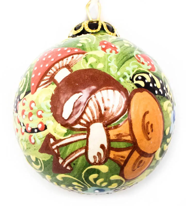 Mushroom Parade Small Bulb Ceramic Ornament