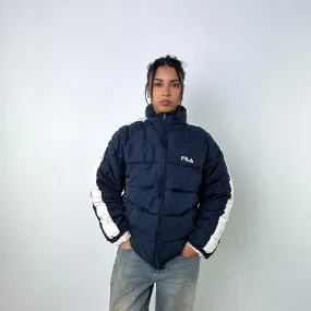 Navy Blue 90s FILA Puffer Jacket Coat (L)