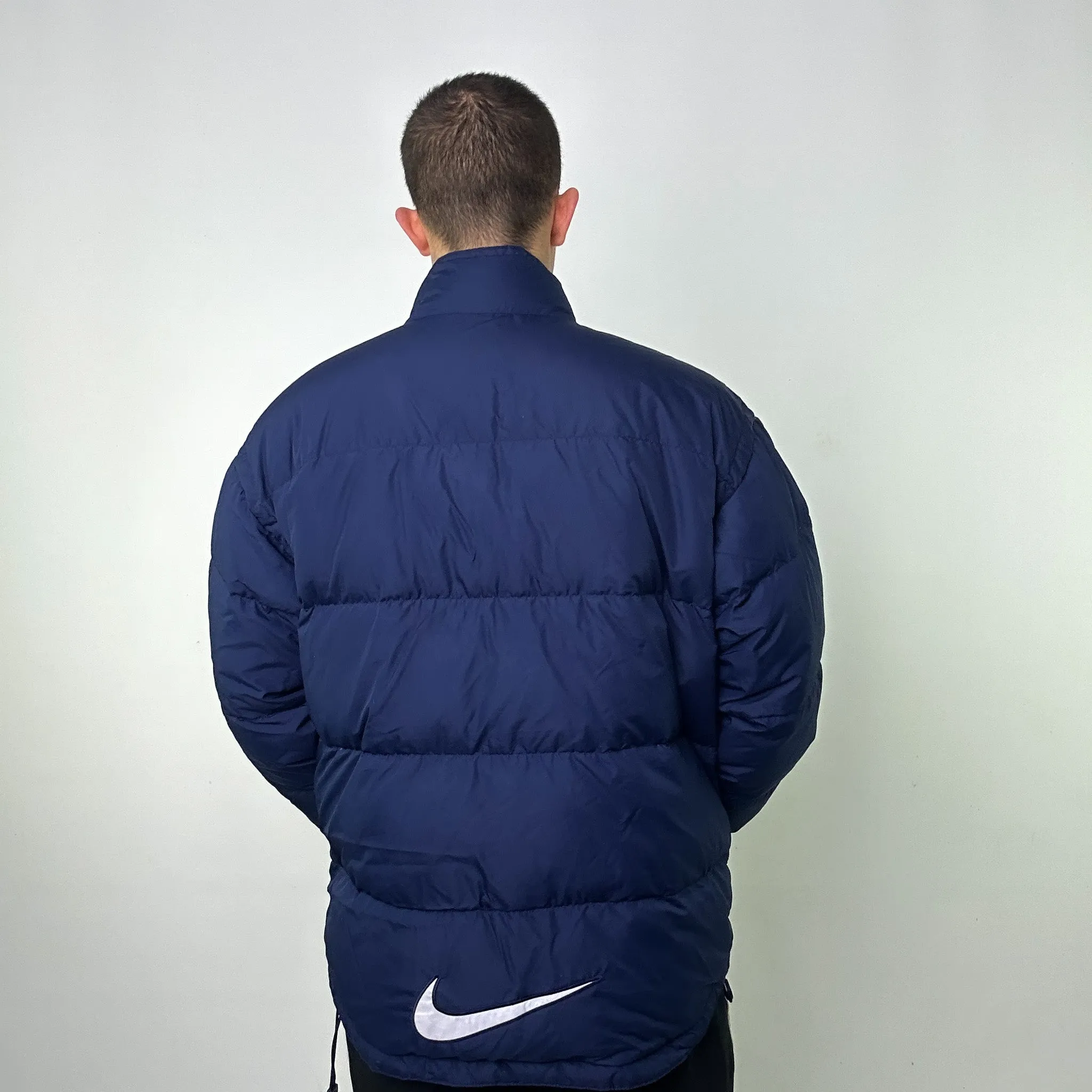 Navy Blue 90s NIKE Puffer Jacket Coat (L)