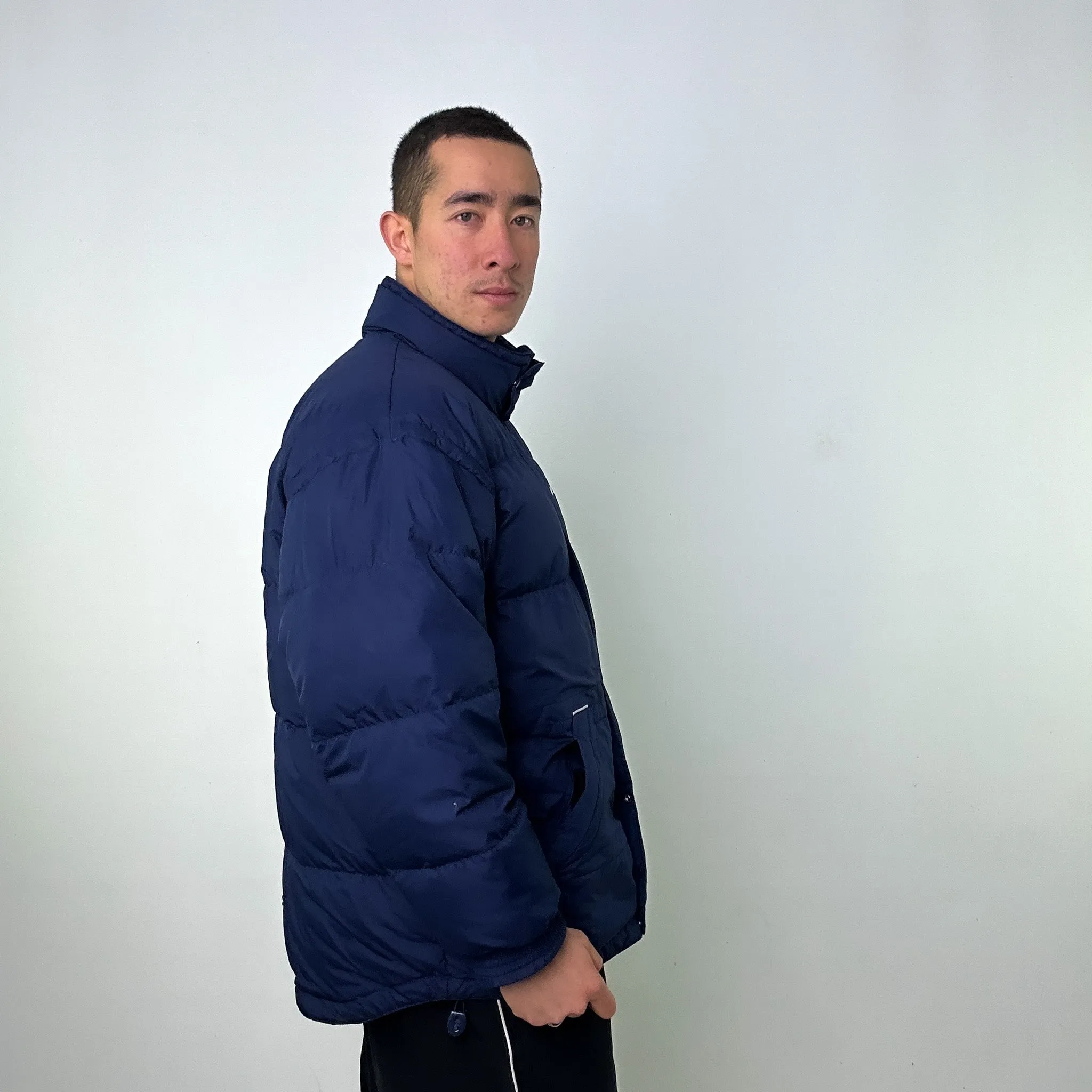 Navy Blue 90s NIKE Puffer Jacket Coat (L)