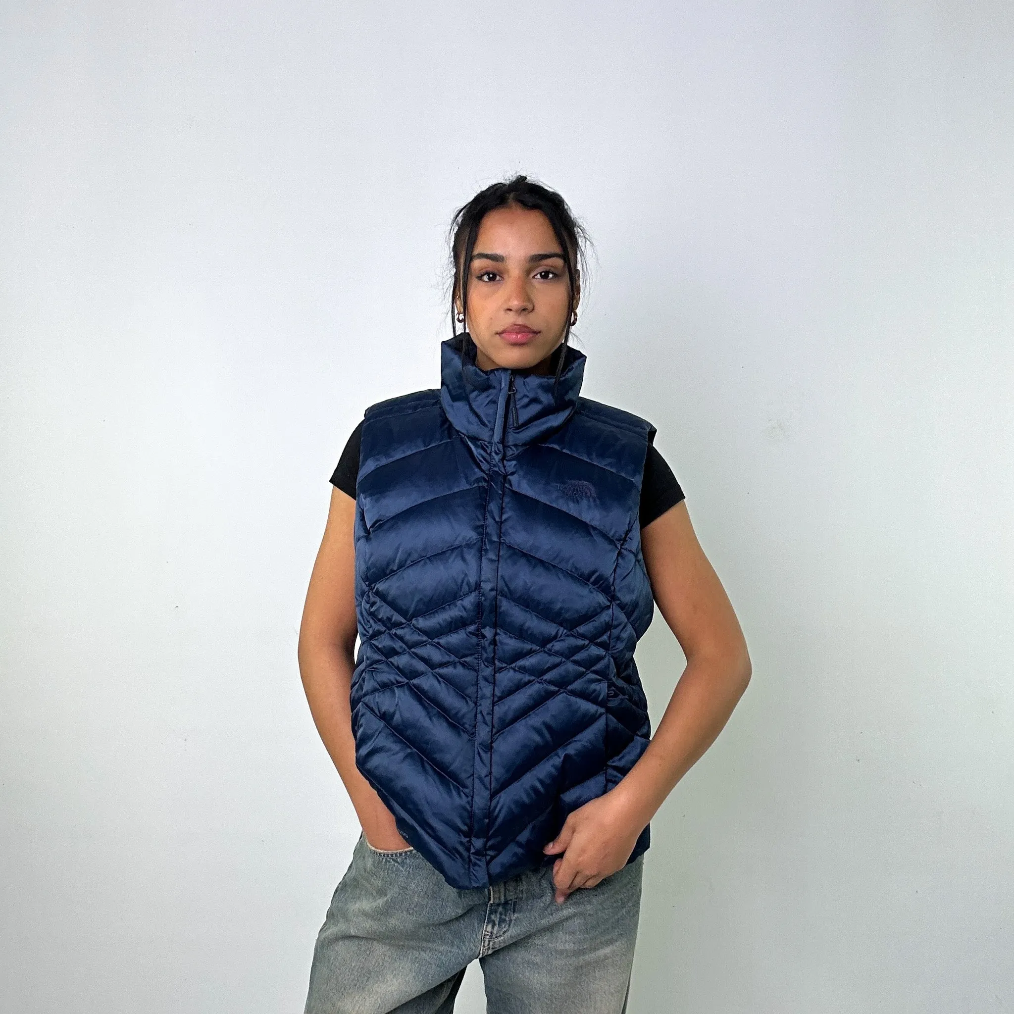 Navy Blue 90s The North Face 550 Series Puffer Jacket Coat Gilet (L)