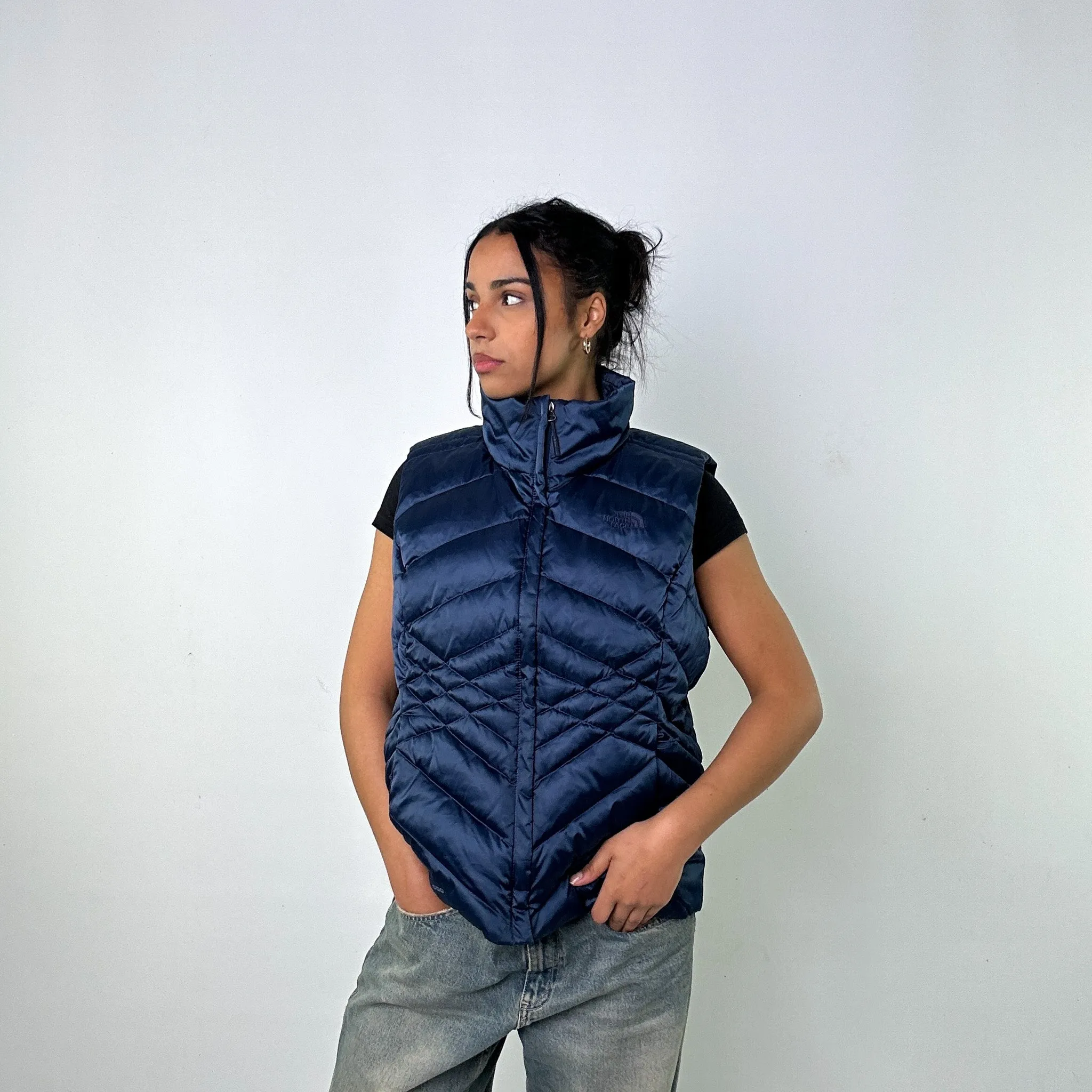 Navy Blue 90s The North Face 550 Series Puffer Jacket Coat Gilet (L)