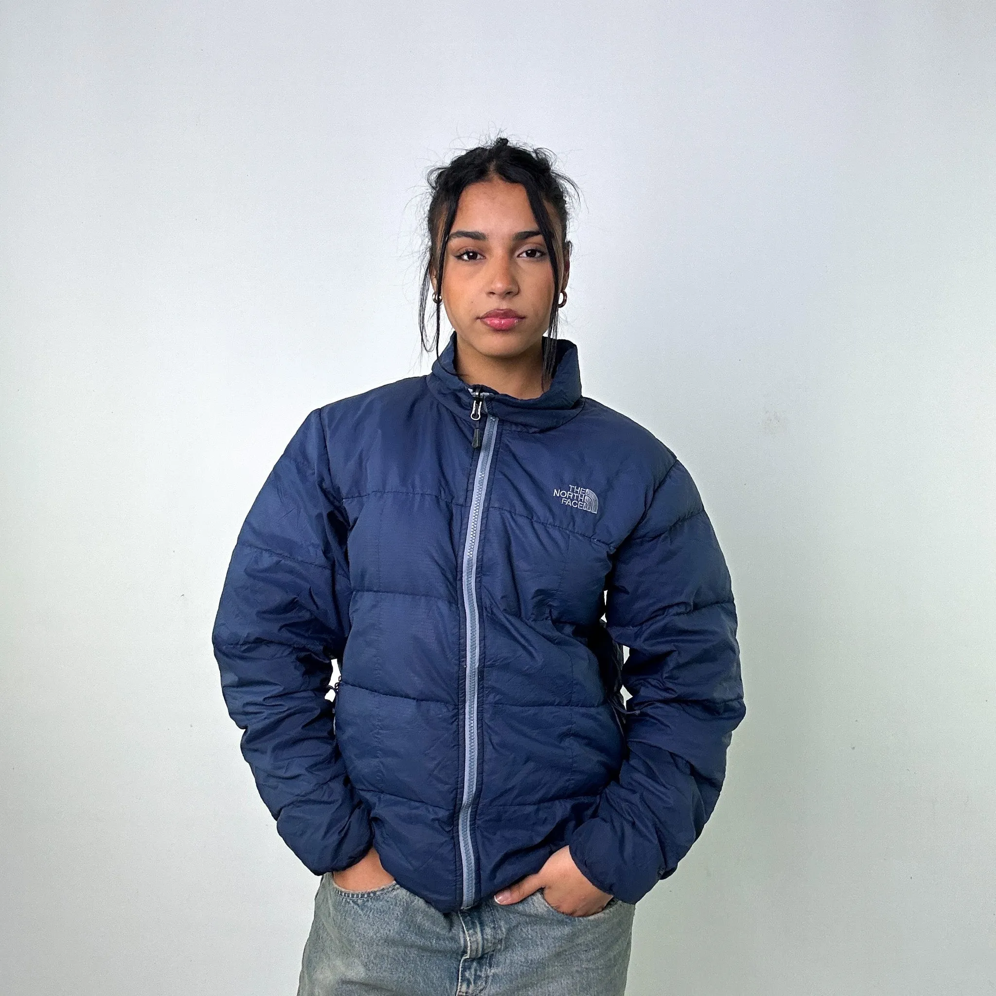 Navy Blue 90s The North Face 550 Series Puffer Jacket Coat (M)